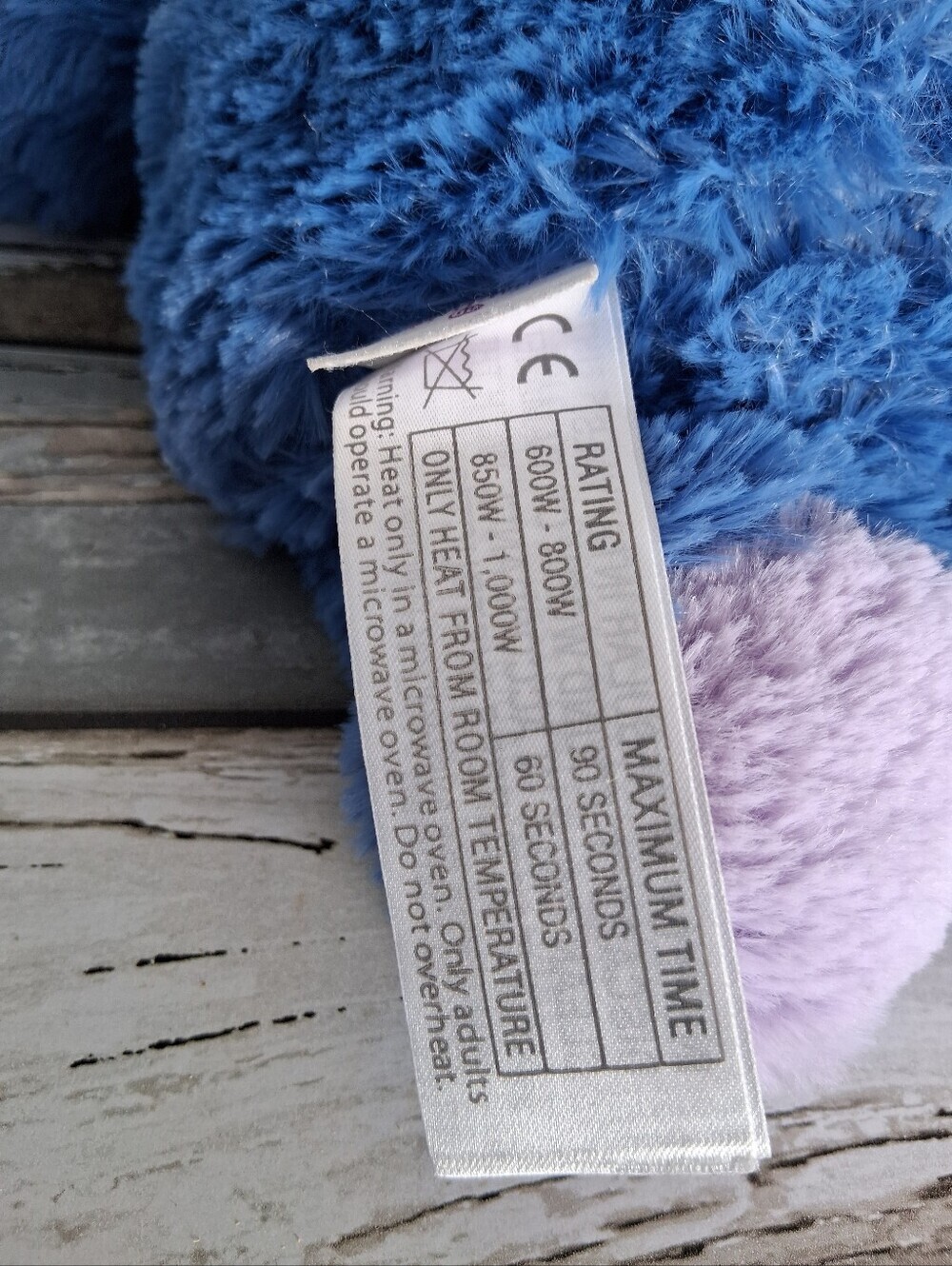 Warmies Blue Plush Monster Stuffed Animal with Purple Accents - Cozy Cuddly Toy - Picture 4 of 5